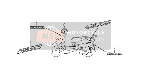 87515GFM970ZA, Mark, Body Cover *TYPE1* (TYPE1 ), Honda, 0